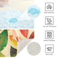 thumbnail image 3 of Yayeee Bath Rugs for Bathroom Floor Set of 2 Non Slip Fluffy Soft Absorbent Mat, Green Retro Autumn Leaves, 3 of 7