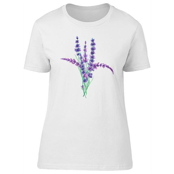Cute Lavender Flower Branches T-Shirt Women -Image by Shutterstock, Female Large