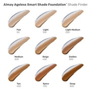 Almay Ageless Smart Shade Liquid Foundation Makeup, Hypoallergenic, 500 Golden, 1 fl oz