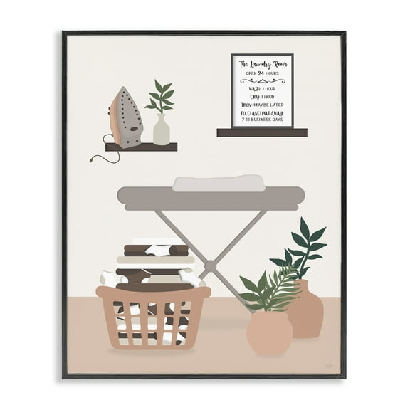 Stupell Industries Laundry Rules Modern View Quotes and Sayings Painting Black Framed Art Print Wall Art, 11 x 14
