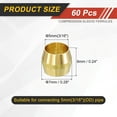 thumbnail image 2 of 60Pcs Fit for 5mm(3/16") Tube OD Brass Compression Sleeve Ferrules Brass Compression Tube Fitting for Water Oil Air Pipe, 2 of 6