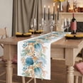 thumbnail image 3 of Beach Coastal Cotton Linen Table Runner for Dining Kitchen, Nautical Shell Starfish Coral Summer Wedding Outdoor Party Tablerunners Decoration, Dresser Scarf Coffee Tablecloth Runners 13x90 Inches, 3 of 9