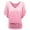 X-339Pink, variant on ZHOGXU Women Plus Size T Shirts Batwing Sleeve V Neck Solid Color Hem Pleated Loose Fashion Tee Top For Casual Daily Wear,Black,L