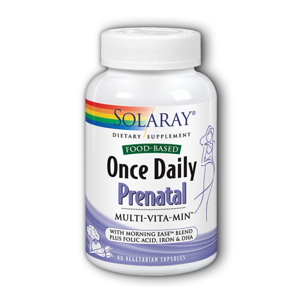 Solaray Once Daily Prenatal MultiVitaMin Vegetarian Capsules, 90 Ct