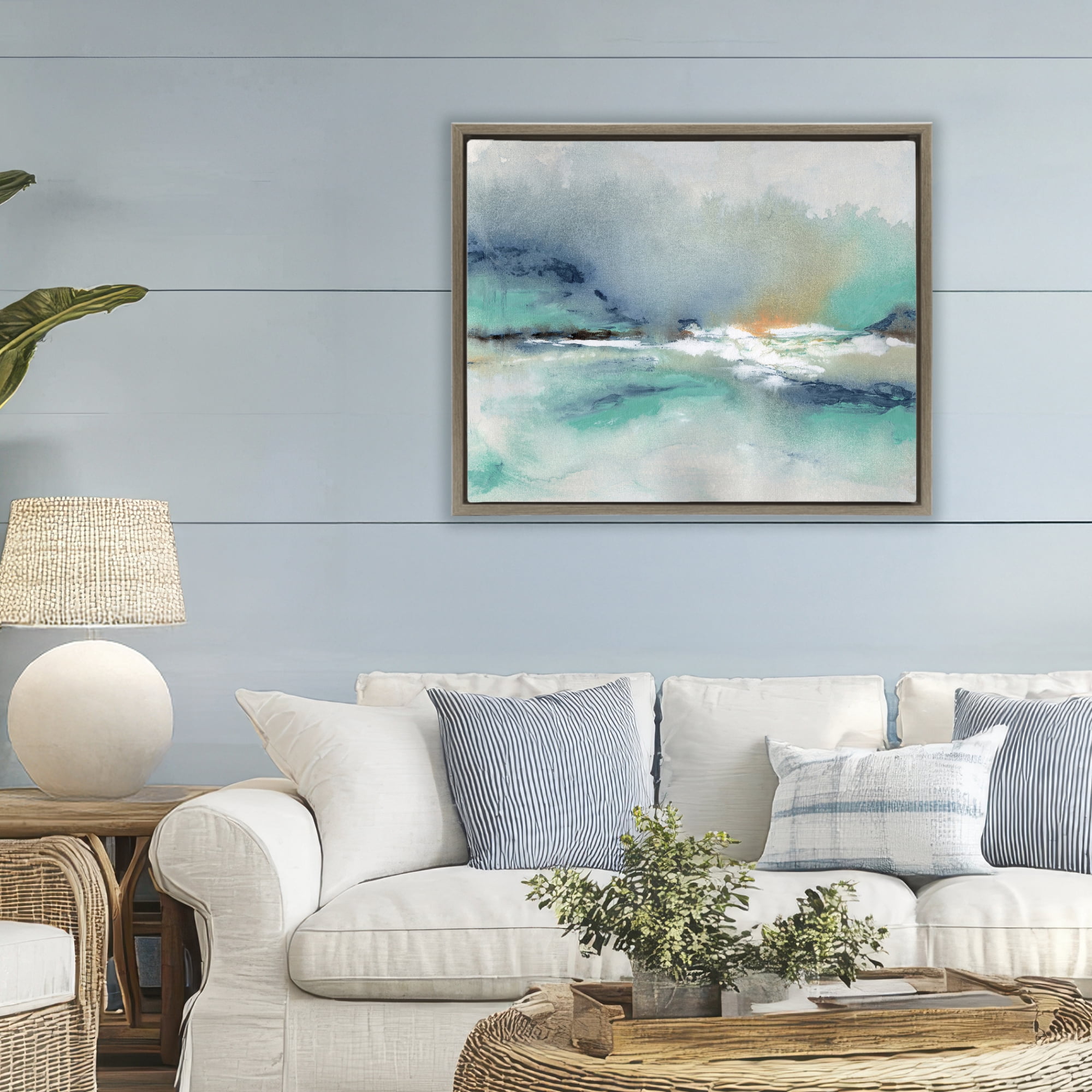 Stupell Industries Sun Bleached Crossing Brown Framed Floater Canvas Wall Art, design by NLS Design