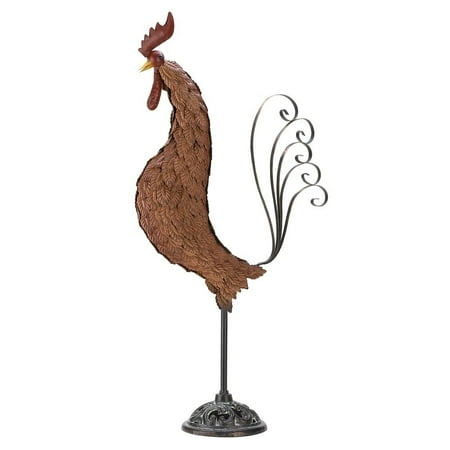 metal rooster wrought iron outdoor garden yard statue impressive