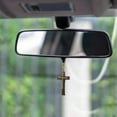 thumbnail image 5 of MRLESS Cross Pendant Car Rear View Mirror Hanging Ornament Church Car Interior Decoration Craftsmanship Wooden Charm, 5 of 8