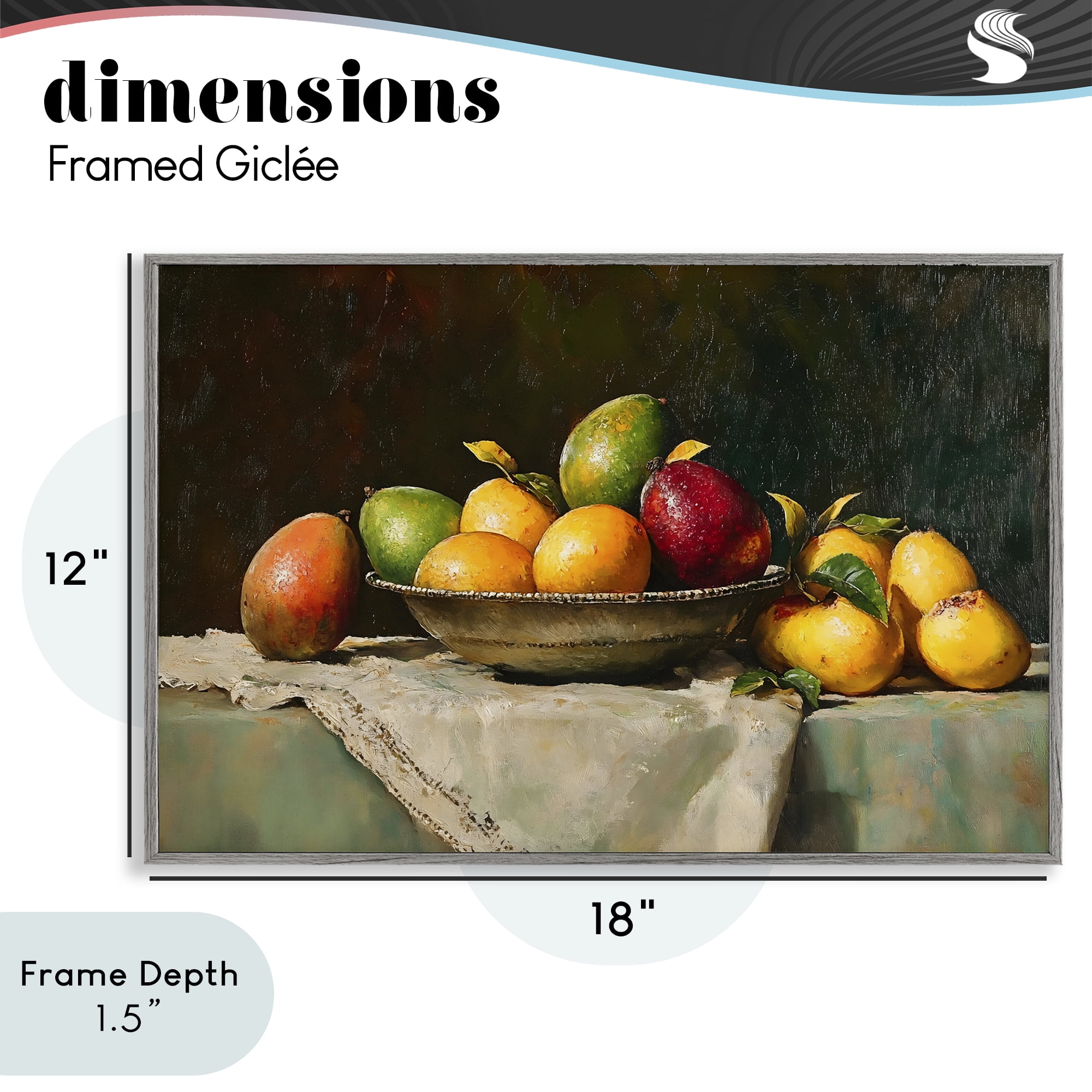 Stupell Industries Fancy Table Fruit Arrangement Gray Framed Giclee Art, design by Creative Studio