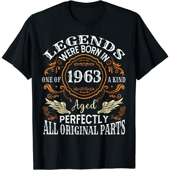 Vintage 1963 Classic Turning 60 Years 60th Birthday For Men T-Shirt Black Medium