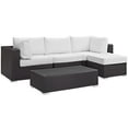 thumbnail image 2 of Modway Convene 5 Piece Outdoor Patio Sectional Set in Espresso White, 2 of 8