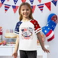 thumbnail image 3 of CCRFTGI Usa Flag Shirts for Child Girls Size 7 Patriotic 4th Of July Cute Tops 250 Anniversary USA Flag Tshirt July 4th Celebration Summer Tops Festival Tee Tops Beige 3-4 Years, 3 of 5