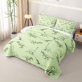 thumbnail image 3 of Feelyou Pale Green Vintage Dinosaur Twin Quilt Set for Boys Girls, Cartoon Animal Twin Coverlet Set, Green, 2 Pieces, 3 of 7