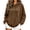 Brown, variant on AKOEE Flannel Hoodies for Women with Kangaroo Pocket Baggy Sweater Tops Drawstring Fleece Hooded Sweatshirt (L, Green)