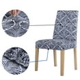 thumbnail image 3 of No. 918 Selene 2-Pack Ogee Print Stretch Fit Elastic Dining Chair Cover Pair, Navy Blue, 3 of 8