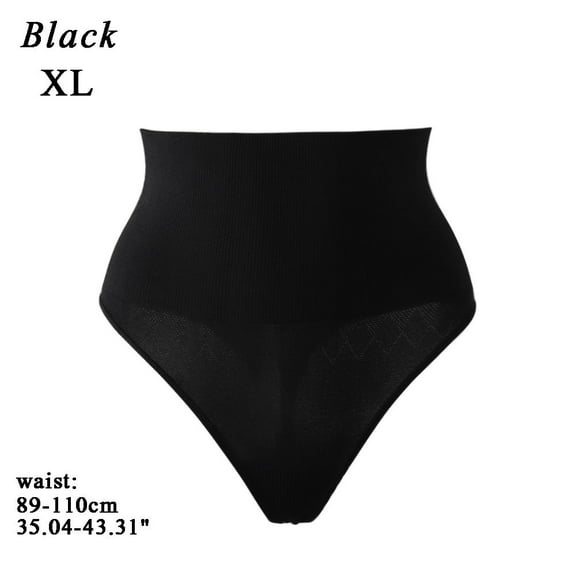 Plus Size Tummy Control Panties Butt Lifter Shapewear Pulling Underwear Thong G-string Body Shapers Cincher Briefs Slimming Waist Trainer BLACK XL