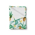thumbnail image 2 of Hawaii Soft Flannel Fleece Throw Blanket, Botany Inspired Traditional Luau Party Funky Polynesian Culture, Cozy Plush for Indoor and Outdoor Use, 60" x 80", Jade Green Marigold, by Ambesonne, 2 of 5