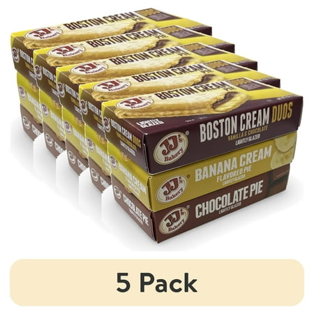 (5 pack) JJ s Bakery Pies Variety Pack (Boston Cream / Chocolate / Banana) | 12 Count