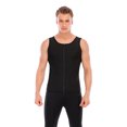 thumbnail image 2 of FANNYC Mens Neoprene Sweat Sauna Vest Waist Trainer Workout Tank Tops Slimming Shapewear Shirt Gym Suit -Zipper For Weight Loss Body Shaper,Black/Grey, 2 of 8