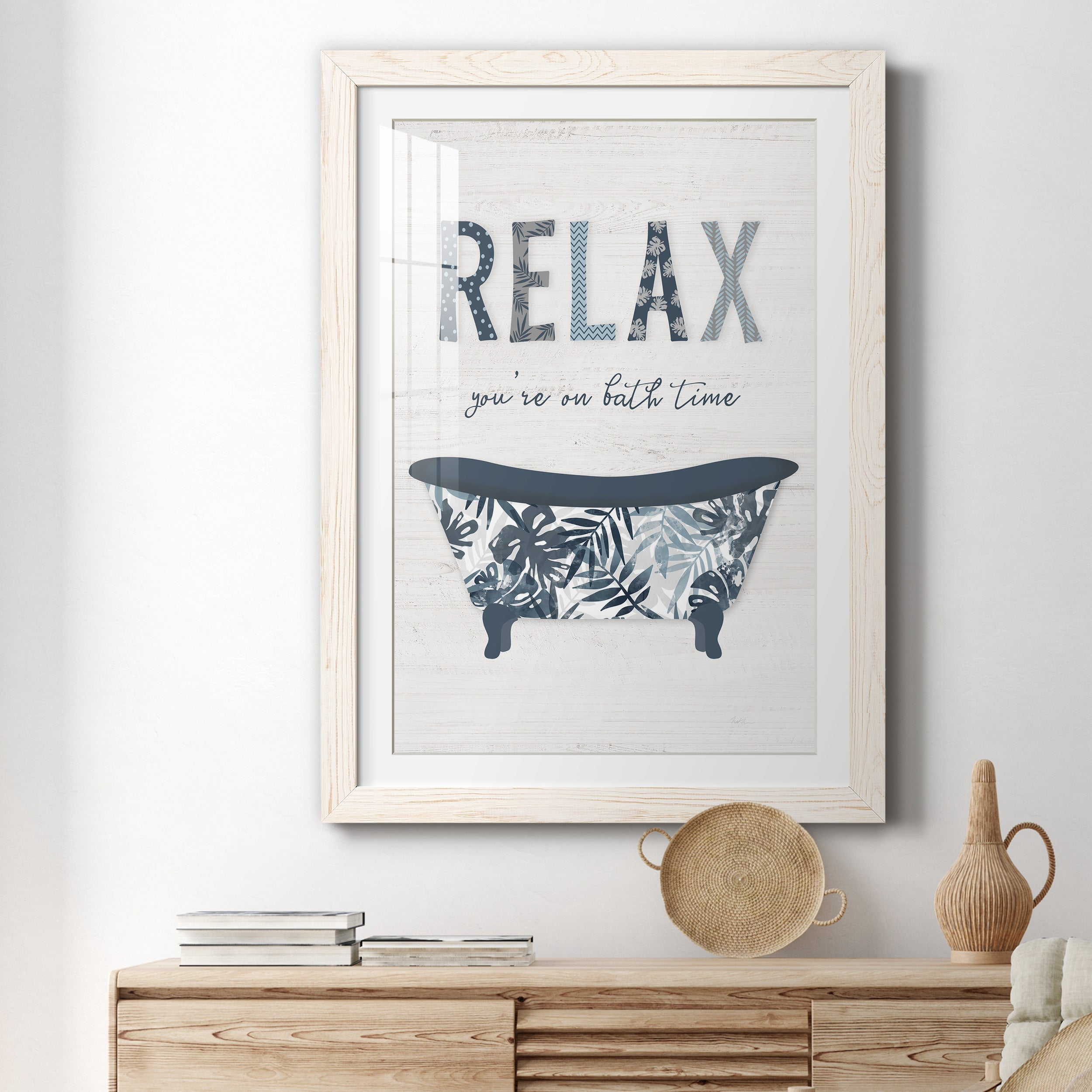 Palm Bath I - Premium Framed Print - Distressed Barnwood Frame - Ready to Hang