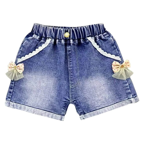 QTOCIO Toddler Girls Clothes, Girls Jean Shorts, Fashion Girls' Jeans Short Pants Children's Jeans Short Pants Casual Outerwear Pants, Blue C, 3 Years
