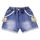 thumbnail image 1 of Odeerbi 2-7 Años Niñas Pantalón Vaquero de Verano Pantalón Vaquero Con Lazo de Encaje Pantalón Vaquero Corto Casual, 1 of 3