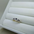 thumbnail image 3 of Dazzlingrock Collection 10K Round Blue Sapphire & White Diamond Bridal Heart Promise Engagement Ring, Yellow Gold, Size 4, 3 of 5