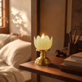 thumbnail image 5 of Electronic Candle Lotus Flower Ambient Night Light, Mini Safe Flickering LED Home Decor, Battery Operated Plastic Lantern, 5 of 7