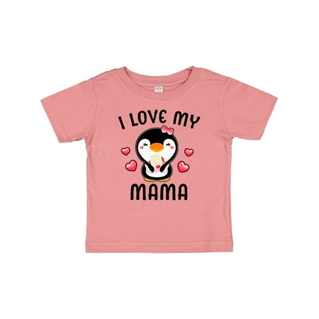 

Inktastic I Love My Mama with Cute Penguin and Hearts Gift Baby Girl T-Shirt