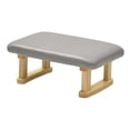 thumbnail image 2 of Reposapiés pequeño, taburete otomano acolchado, taburete rectangular antideslizante moderno con patas de madera para puerta de vestidor Gris claro, 2 of 9