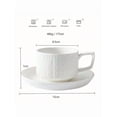 thumbnail image 3 of Rock Texture Embossed Ceramic Coffee Set Tea Set,Cappuccino Espresso,Novelty Ceramic Cup And Saucer For Friends/Women/Men/Mother/Father,6 Oz,White,18865258, 3 of 3