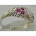 thumbnail image 3 of LBG 925 Sterling Silver Natural Opal and Ruby Womens Band Ring - Size 11.75, 3 of 6