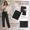 thumbnail image 3 of TEMOFON Fleece Lined Cargo Sweatpants for Women High Waist Drawstring Wide Leg Straight Leg Thermal Joggers Loose Warm Athletic Lounge Pants with Side Cargo Pockets, 3 of 8
