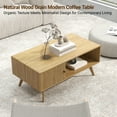thumbnail image 5 of Manxile Fluted Coffee Table with Storage, Modern Coffee Tables with Tambour Door for Living Room, Natural, 5 of 7