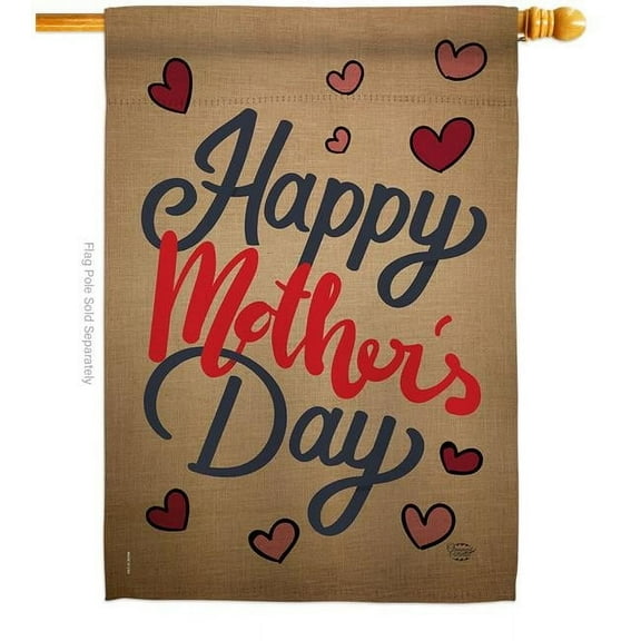 Ornament Collection H192031-BO Happy Mothers Day Family Mother 28 x 40 in. Double-Sided Decorative Vertical House Flags for Decoration Banner Garden Yard Gift
