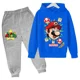 thumbnail image 2 of Sudadera con capucha y pantalones de Super Mario para niños, traje de 2 piezas, ropa de otoño y primavera para niños y niñas, sudadera con estampado de dibujos animados, trajes deportivos informales,, 2 of 5
