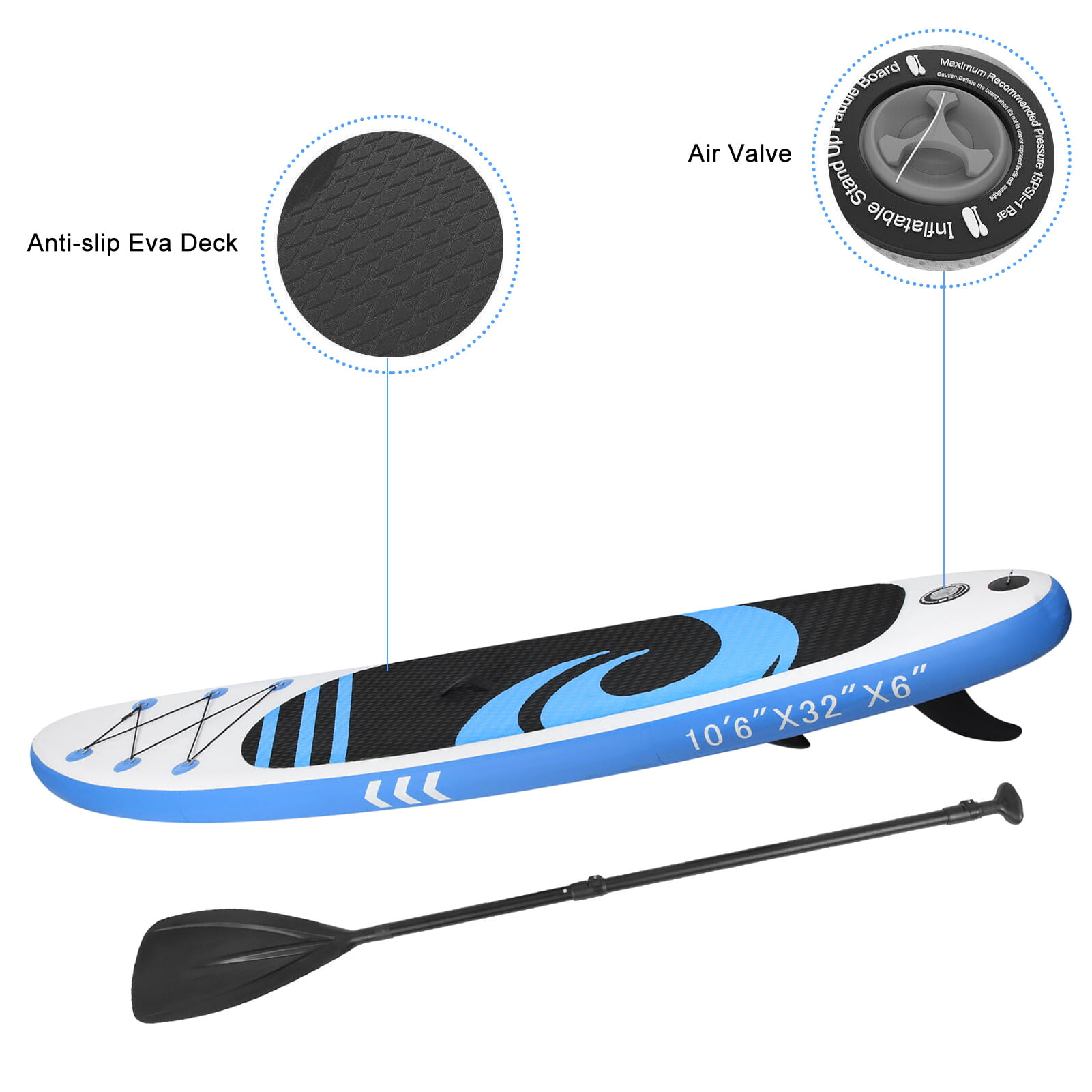 bedreiging Kruipen morfine Wchiuoe Professional Inflatable Surfing Board Stand Up Paddle Board PVC  Non‑Slip Foot Pad,Thicken Surfing Board,Inflatable Surfing Board -  Walmart.com