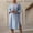 Light Blue, variant on SMihono Summer Cotton Linen Shirt Dress for Women Solid V Neck Short Sleeve Button Dresses Plus Size Loose Side Split Dress Army Green XL