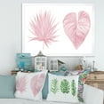 thumbnail image 3 of Designart 'Tropical Pink Watercolour Leaves On White II' Shabby Chic Framed Art Print, 3 of 4