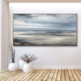 thumbnail image 5 of Original Ocean Textured Canvas Wall Art Custom Grey Seascape Oil Painting Sea Textured Wall Art Living Room Landscape Home Decor,Unstretched,Frameless,(91*182cm)36*72lnches, 5 of 5