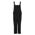 thumbnail image 2 of ICHUANYI Clearance Womens Casual Loose Sleeveless Overalls Suspenders With Pockets Jumpsuit(Black, S) ICHUANYI WER2023081503706, 2 of 9
