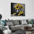 thumbnail image 2 of JEUXUS Retro Sunflowers Wall Decor Black and White Wall Art Still Life Canvas Oil Painting Framed Fruit Food Prints Flower Picture Home Decoration for Kitchen, 2 of 4