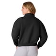 thumbnail image 3 of Hanes EcoSmart Women’s Fleece Quarter-Zip Pullover Ebony S, 3 of 6