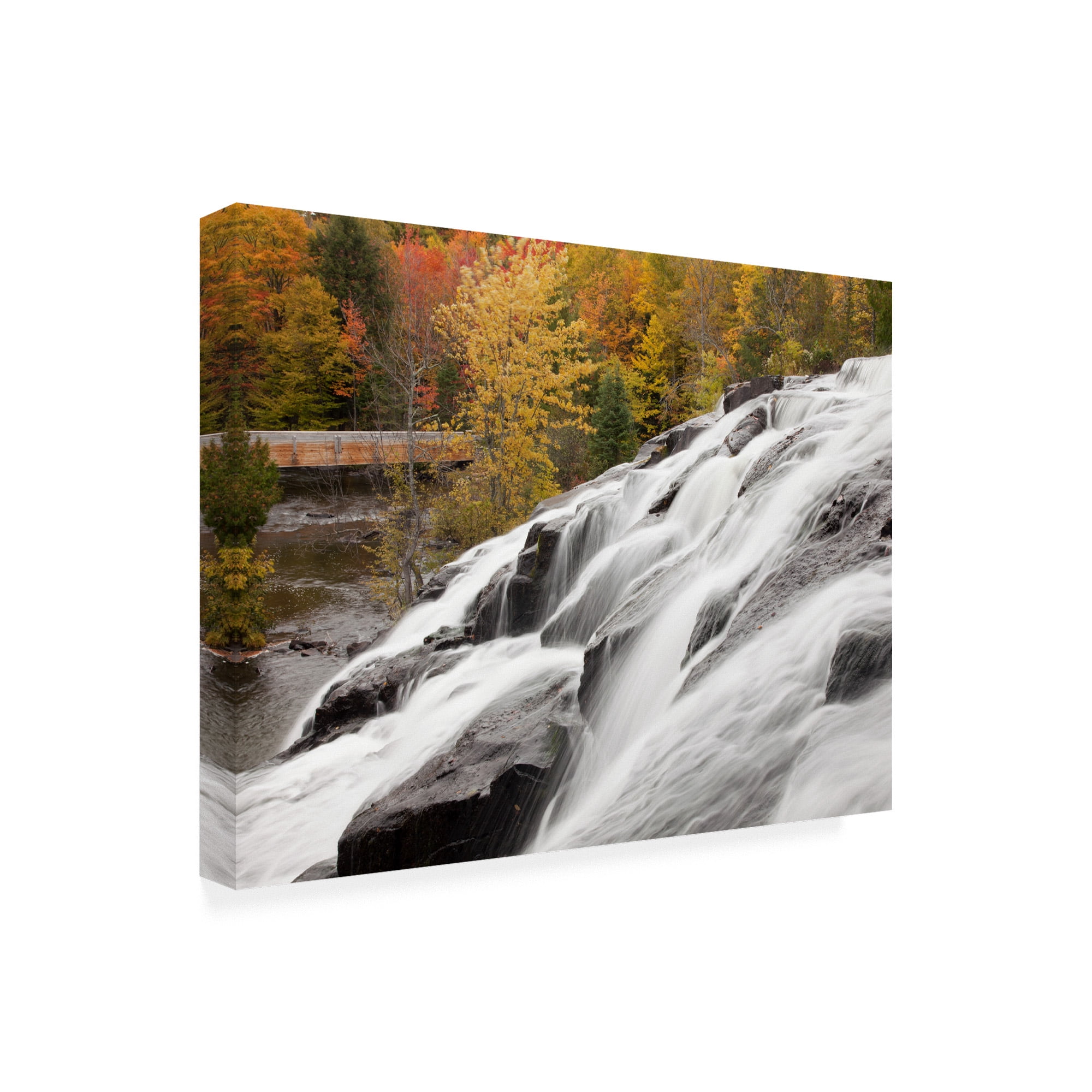 Trademark Fine Art 'Bond Falls Cascades In Autumn Bruce Crossing Michigan Color' Canvas Art by Monte Nagler