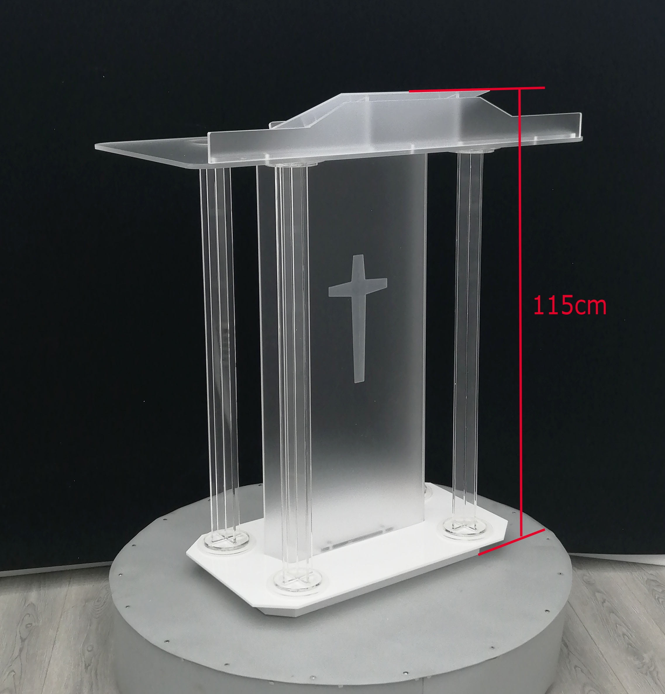 TECHTONGDA Black Podium Stand Acrylic Pulpits Plexiglass Church Lectern for Restaurants Weddings Office and Classrooms 
