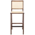 thumbnail image 4 of SAFAVIEH Couture Hattie Square Mid Back Bar Stool, Walnut/Natural, 4 of 13