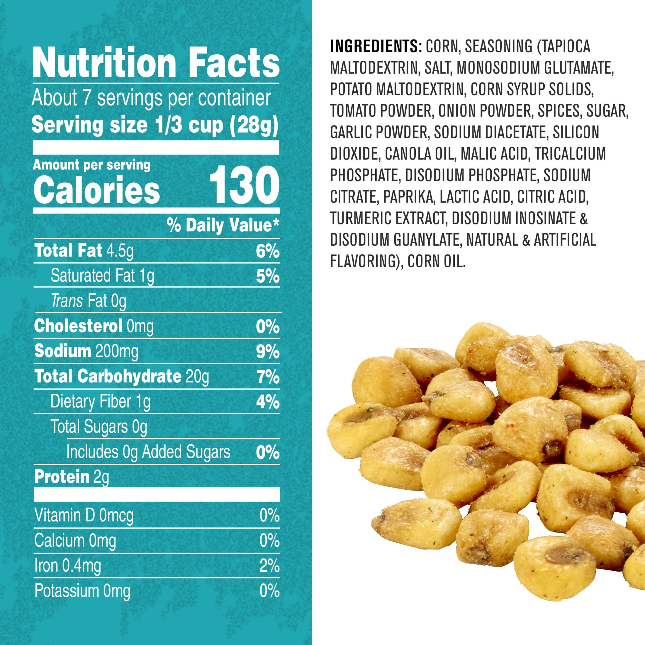 (12 pack) CORN NUTS Ranch Crunchy Corn Kernels Flavored Nuts Snack, Shelf-Stable, 7 oz Resealable Plastic Package
