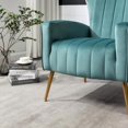 thumbnail image 3 of Silla de acento de terciopelo con patas de metal, sillón tapizado moderno, silla lateral de espalda para salón dormitorio pequeños espacios, 3 of 5