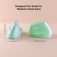 thumbnail image 2 of KYSONA Ergonomic Vertical Wireless Mouse, 57° Tilt Design, Bluetooth & 2.4G, Silent Click, 5 Buttons, Compatible with Windows, macOS, iPadOS, Green, 2 of 7