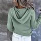 thumbnail image 4 of Sudadera de manga larga de color sólido con capucha para mujer Blusa informal Jersey Tops Pompotops  gfhjh12272, 4 of 7