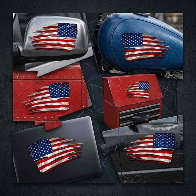 EGNMCR USA Flag 2-piece Car Rearview Mirror Vinyl Waterproof Sticker For Motorcycles Independence Day PVC Vinyl Sticker Plastic stickers